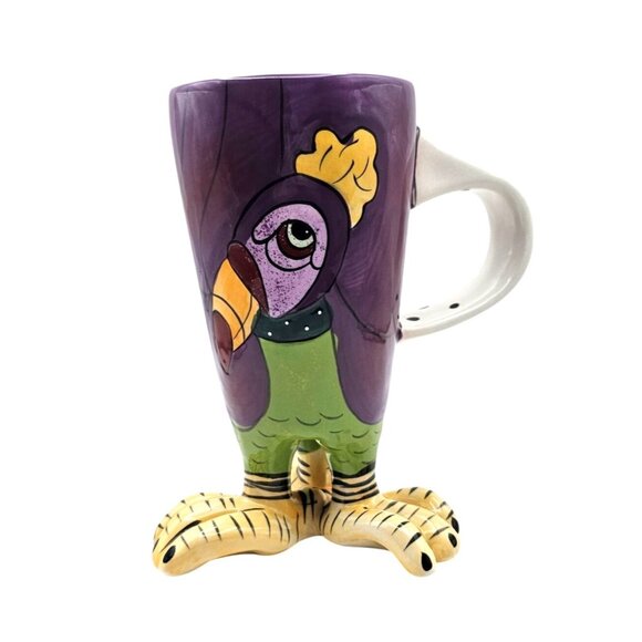 Blue Sky Clayworks Purple Toucan Bird Ceramic Coffee Mug - Picture 1 of 15